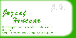 jozsef hrncsar business card